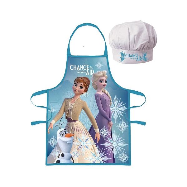 Children&#39;s apron Anna and Elsa, Olaf + cap