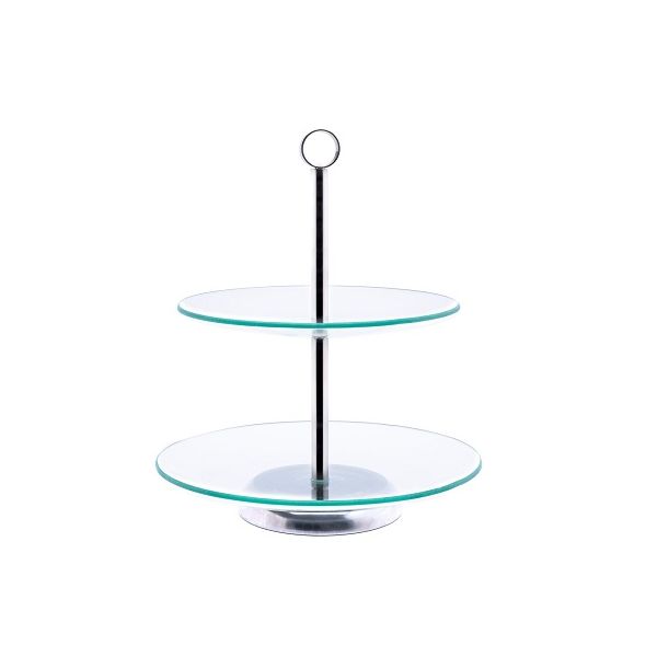 2-tier smooth glass stand