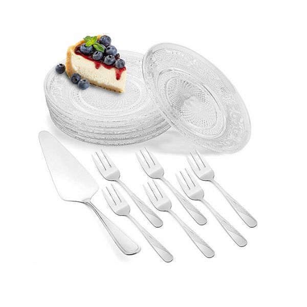 Set of 6 plates and forks + spatula