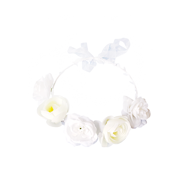 Headband - wreath with large white roses