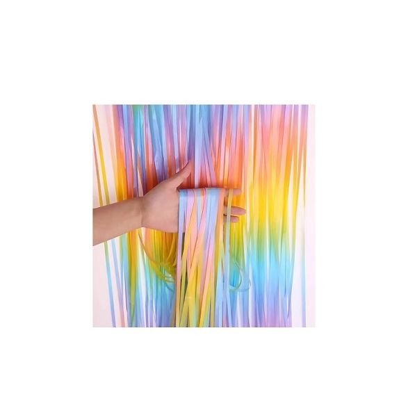 Vorhang aus farbigen Folienstreifen 200 x 100 cm