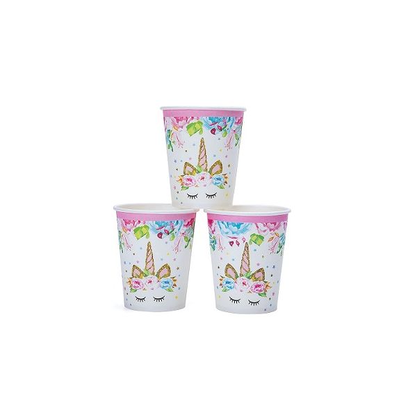 Becher Einhorn Papier 6 Stk