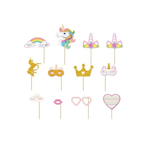 Set of photo props Unicorn 12 pcs