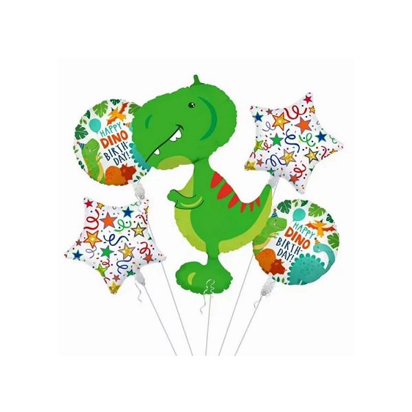 Balloons Happy Birthday Dino 5 pcs