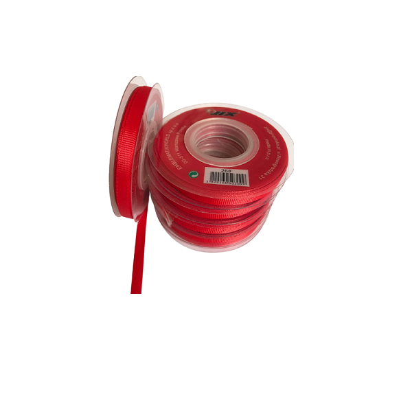 Red satin ribbon 6 mm - 18 m