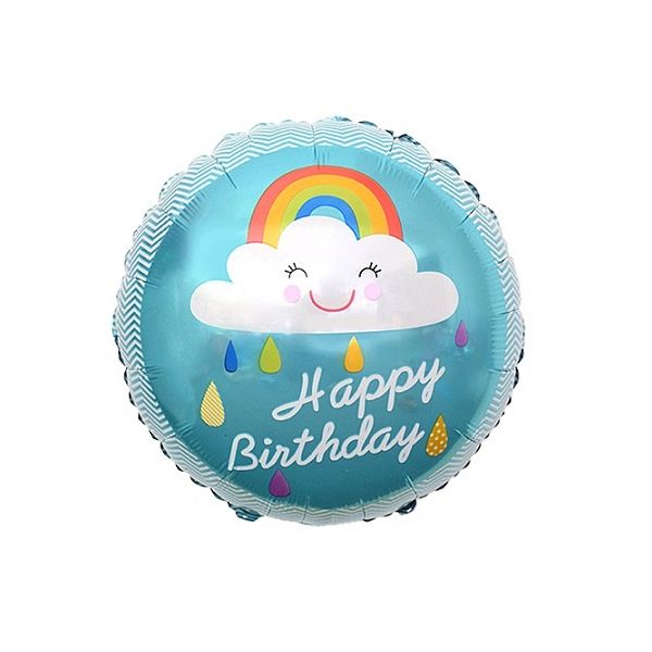 Blauer Ballon mit Happy Birthday-Wolke