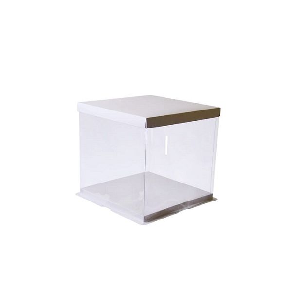 Translucent white cake box 30 x 30 x 35 cm