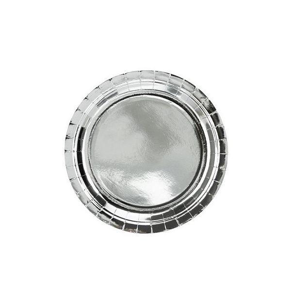 Silver paper plate 18 cm 6 pcs