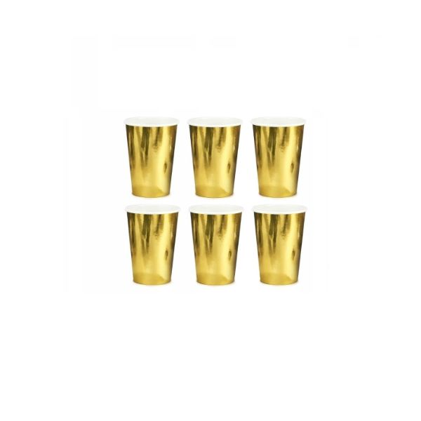 Gold paper cup 6 pcs