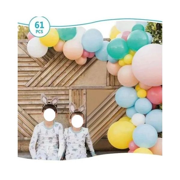 Girlanda balóny pastelové farebné 61 ks