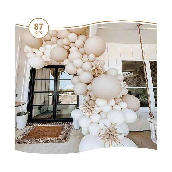 Garland balloons white-cream 87 pcs