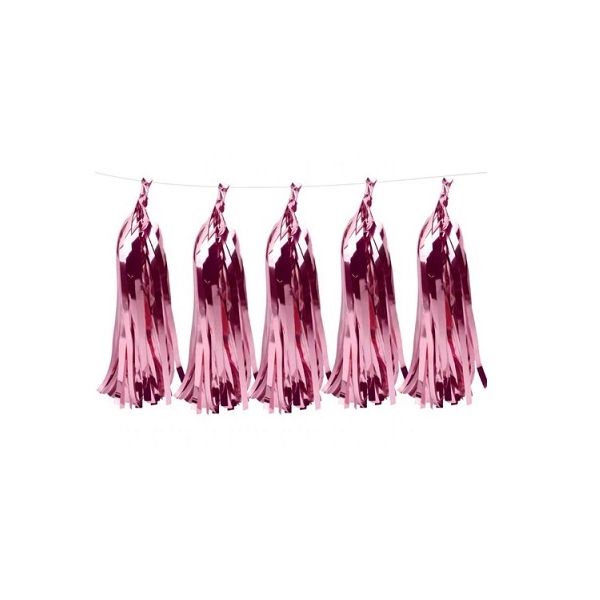 Garland tassels pink 33 cm