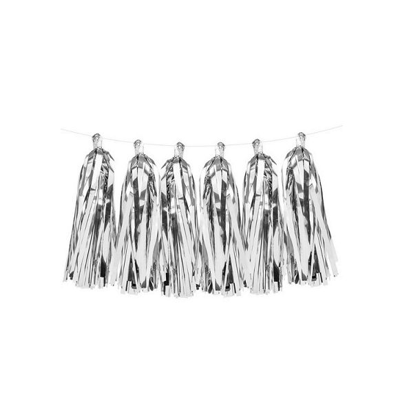 Silver tassel garland 33 cm