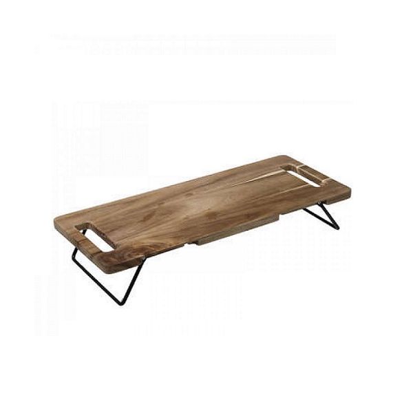Tray with wood/metal legs 48x20 cm