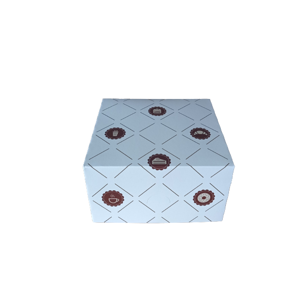 Dessert box dark pattern 18 x 18 x 10 cm