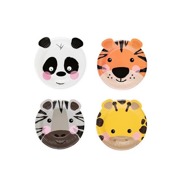 Teller ZOO Papier 18 cm 4 Stk