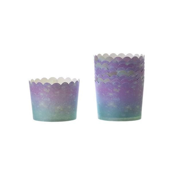 Košíčky Jednorožec fialové prskané 6 x 5,5 cm, 50 ks