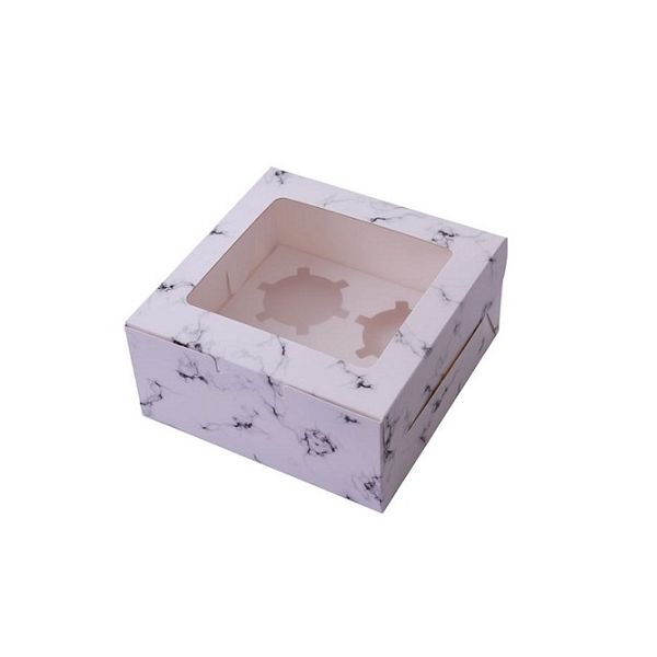 Marble box for 4 muffins
