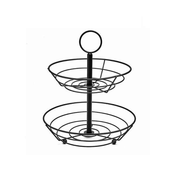 Obstkorb schwarz 2-stöckig