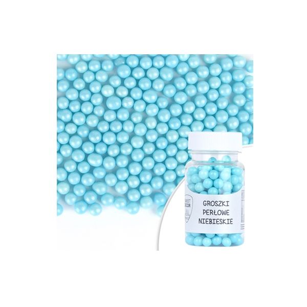 Blue pearl beads 50 g