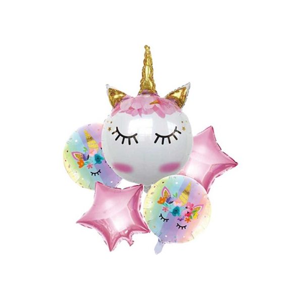 Set of 5 unicorn balloons