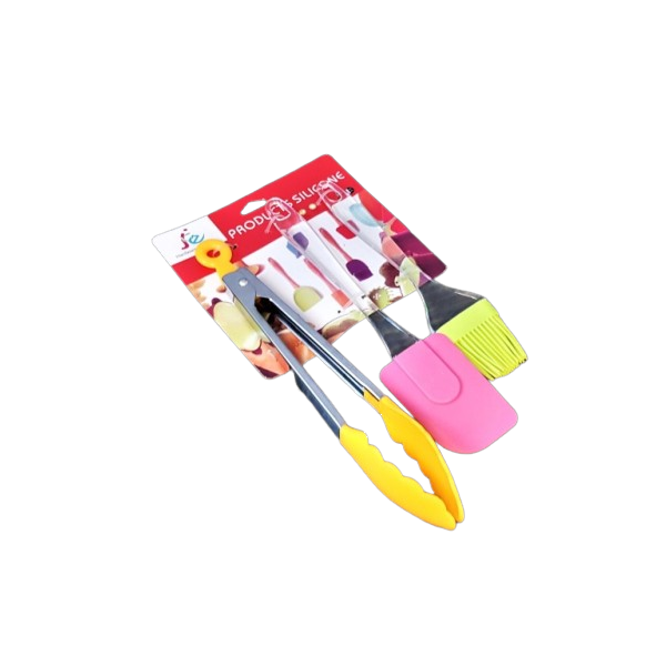 Set of spatula, butter churn, tongs