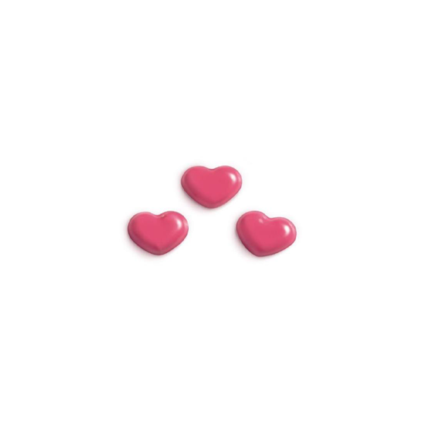 Decoration pink chocolate hearts 20 pcs