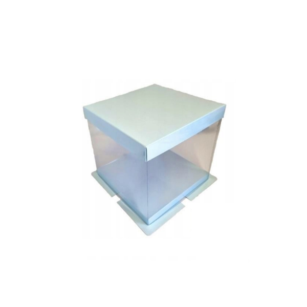Translucent blue cake box 30 x 30 x 25 cm