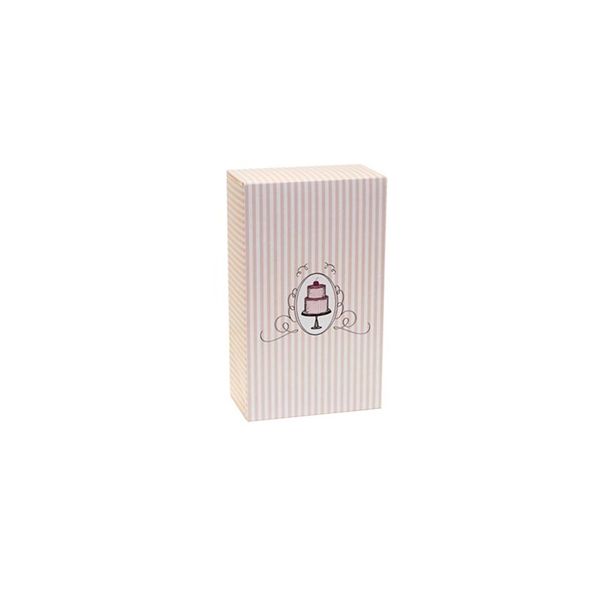 Box für Desserts rosa gestreift 21 x 12,5 x 7 cm