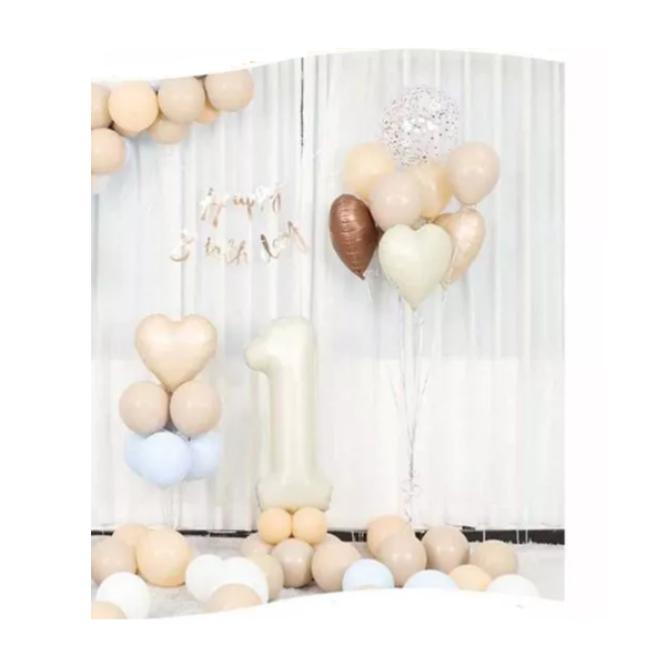 White - cream balloons with no. 1