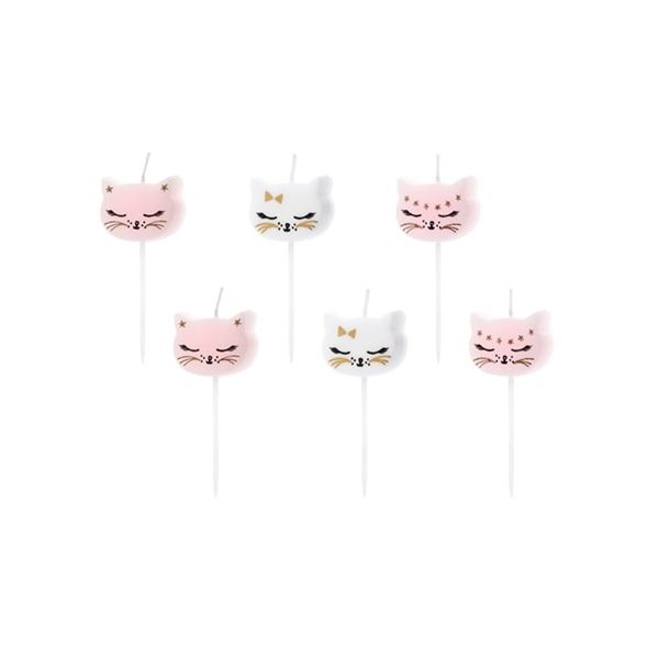 Cake candle cat 6 pcs