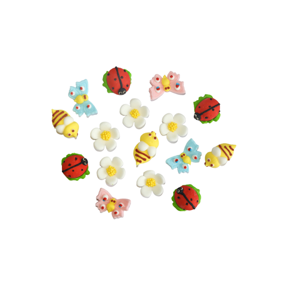 Set Marienkäfer, Blume, Schmetterling, Biene 16-tlg