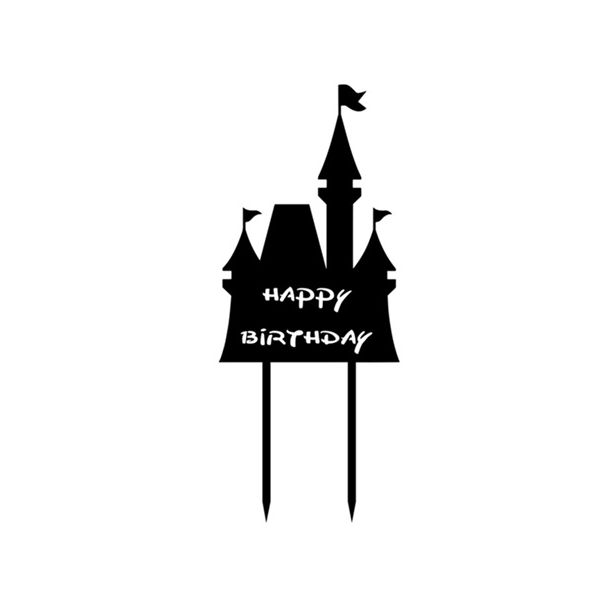 Schnappverschluss „Happy Birthday“ aus schwarzem Acryl