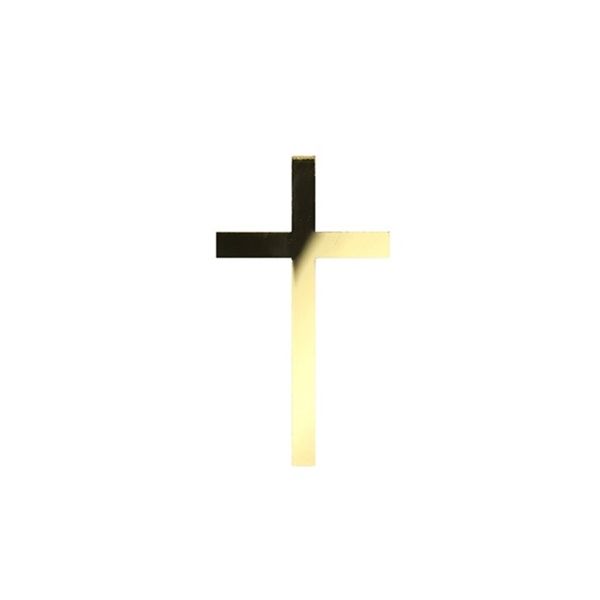 Engraving cross golden acrylic 7 x 4 cm