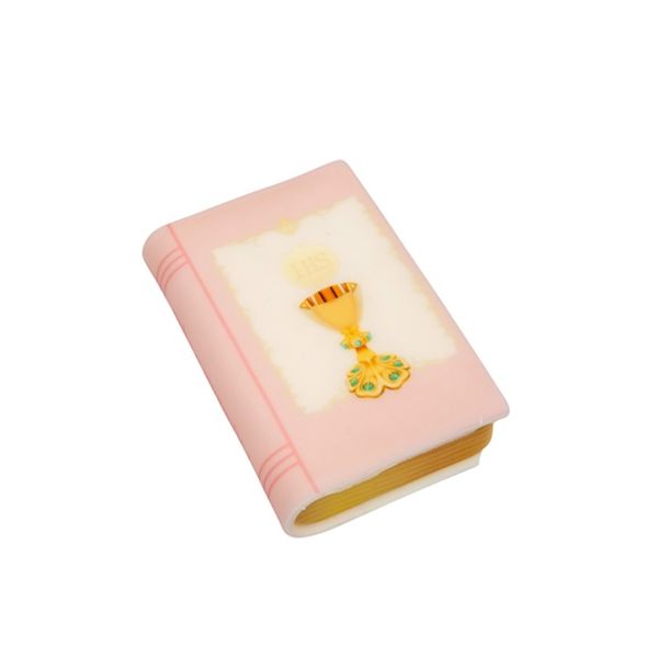 Pink book with chalice