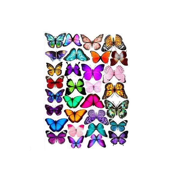 Wafer - Colorful butterflies A4