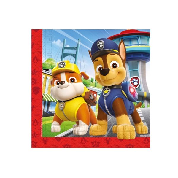 Paw Patrol Chase and Rubble napkins 20 pcs