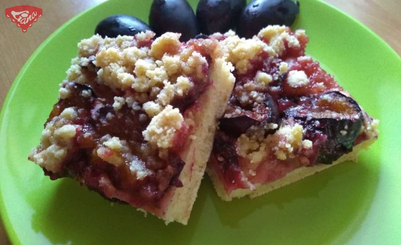 Gluten-free sourdough plum cake