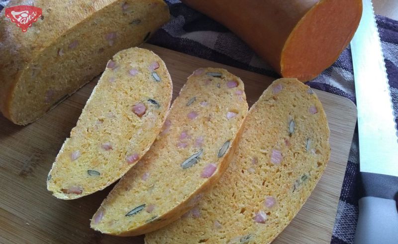 Gluten-free pumpkin bread with bacon
