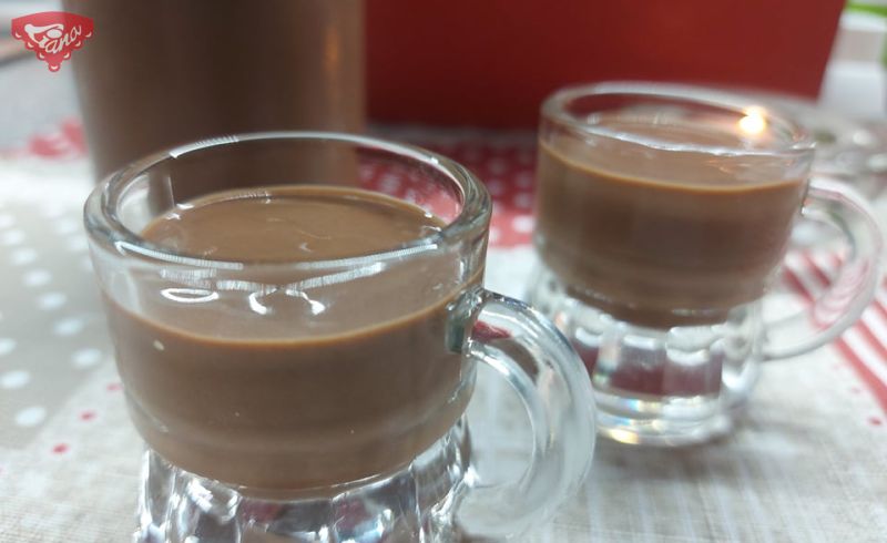 Homemade chocolate liqueur