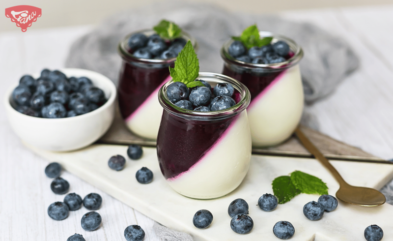 Čučoriedková panna cotta
