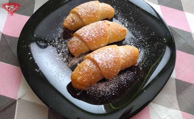 Gluten-free and dairy-free sourdough rolls filled with chocolate and marzipan