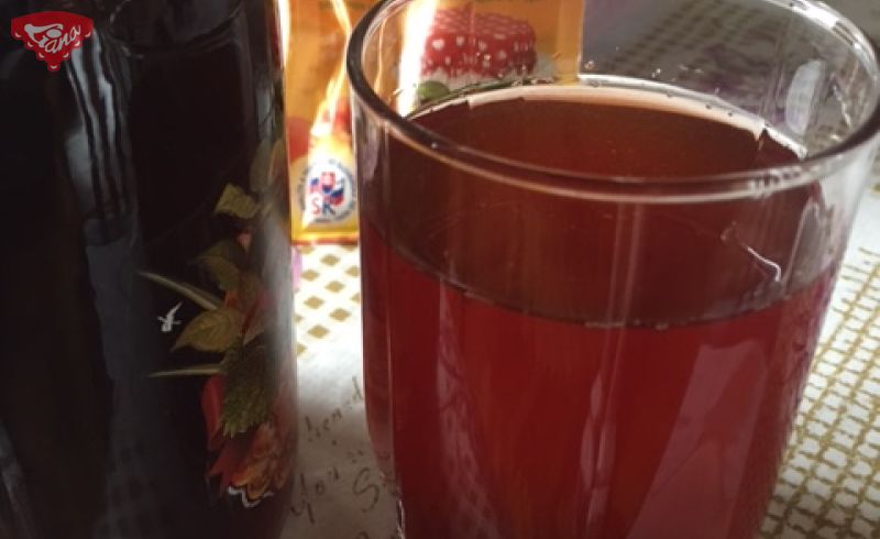 Homemade thick strawberry syrup with Želírka