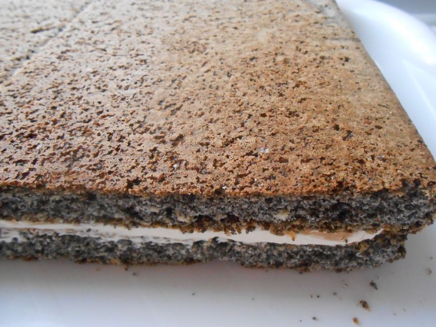Gluten-free poppy seed cake with lemon glaze