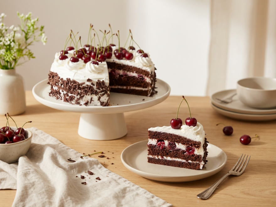 Bezlepkový schwarzwaldský dort