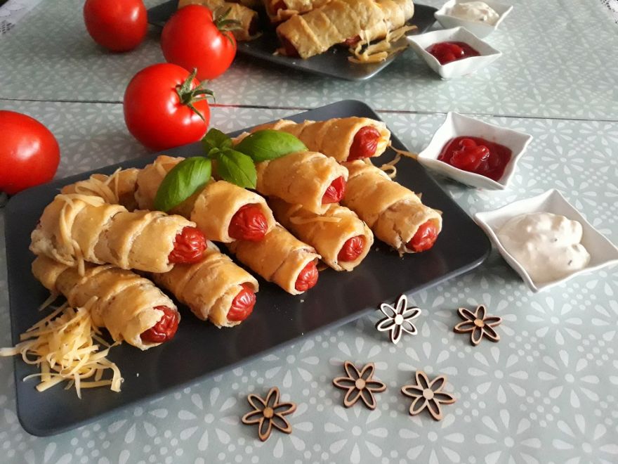 Párky v bezlepkovom lístkovo-pľundrovom ceste