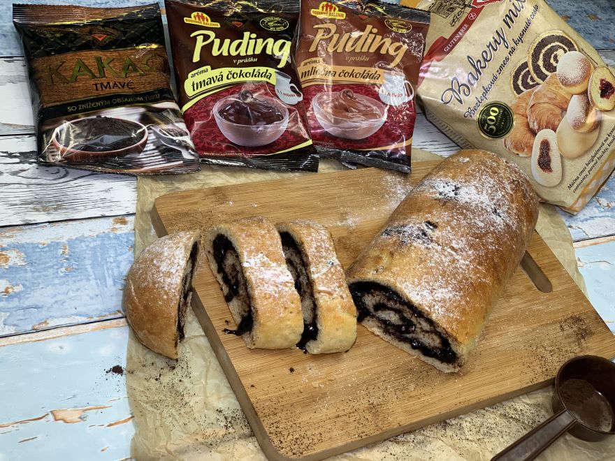 Bezlepkový kakaový závin