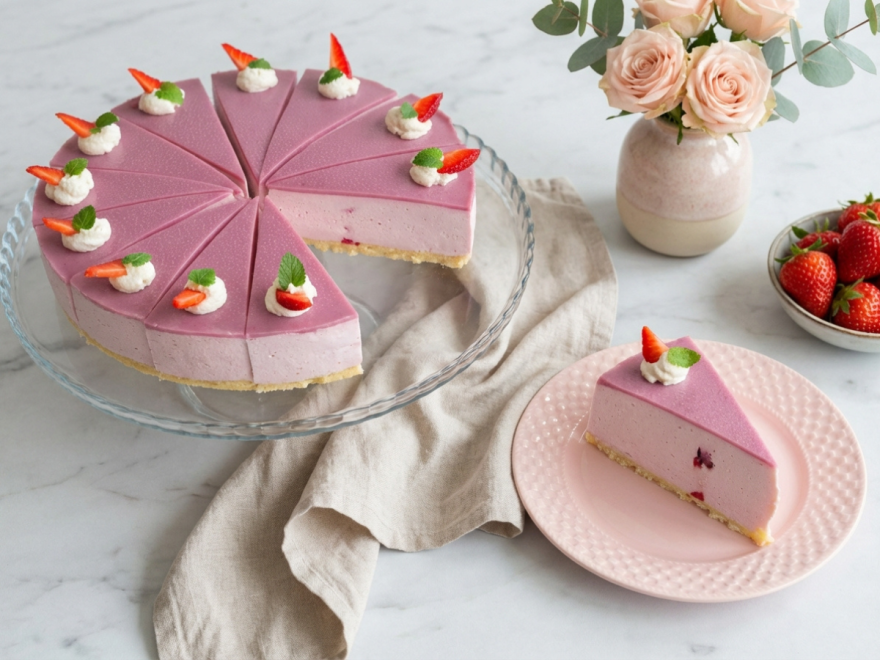 Bezlepkový višňový cheesecake