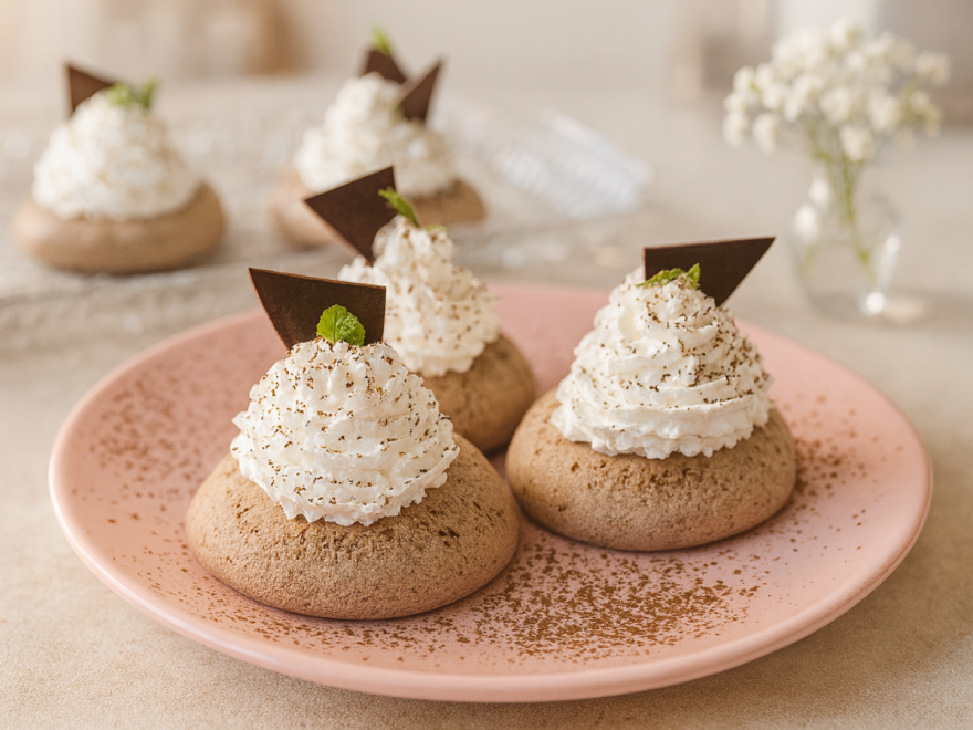 Čokoládové mini pavlovky