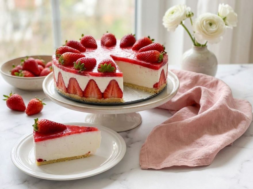 Sernik truskawkowy - bezglutenowy